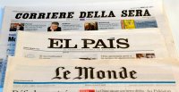 Assortment of European newspapers