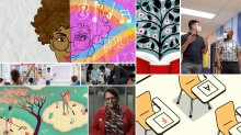 Collage of artwork from Edutopia stories in 2021