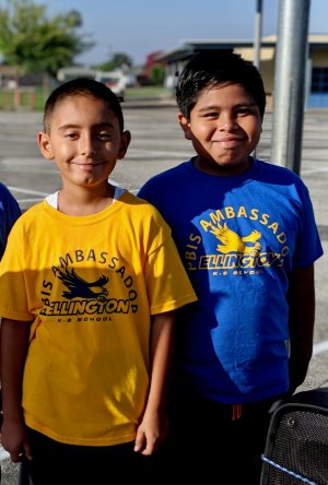 Two student ambassadors at Delia Racines' school.