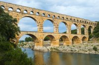 Pont du Gard, an ancient Roman aqueduct bridge