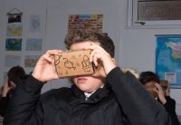 Student using VR device