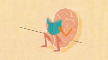 Illustration of brain relaxing and reading