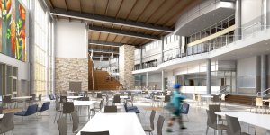 The multipurpose dining area at Wagner Middle School.