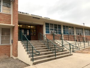 An exterior view of Samuel Houston Gates Elementary in San Antonio, Texas