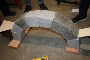 Stone arch created for a Roman aqueduct class project