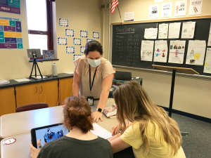 TEacher with students