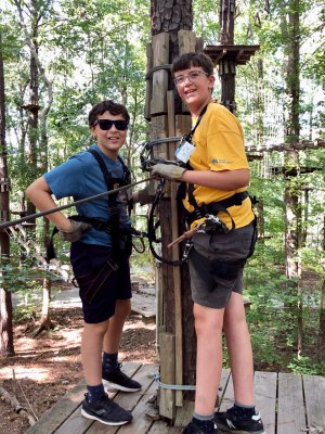 Boys from Fagell's school participate in an outdoor education activity.