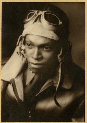 Photograph of Pilot LeRoi S. Williams in Tuskegee, Alabama, during WWII.