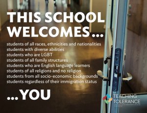 Welcome poster from Teaching Tolerance