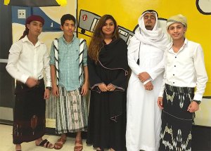 Students at Marble Hill High School dress in costume for the annual international dinner.