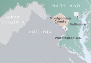 Map of Montgomery County, Maryland 