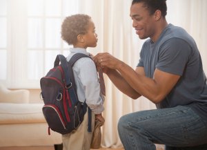 photograph of a parent and child