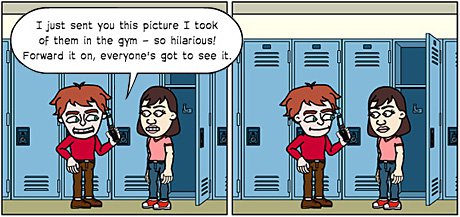 cyber bullying cartoon strip