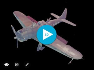Screen grab of a WWII aircraft created in 3D