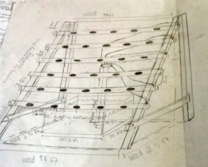 One of the student groups' architectural sketches of the hydroponic garden systems.