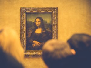 Students Looking at the Mona Lisa