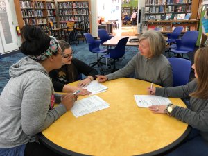 Brenda Fitzgerald meets with teachers for the Complete Reading Series.