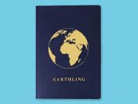 Graphic of globe labeled "Earthling."