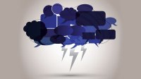 An illustration of a cluster of angry speech bubbles.