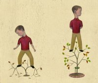 An illustration depicting a child struggling to grow