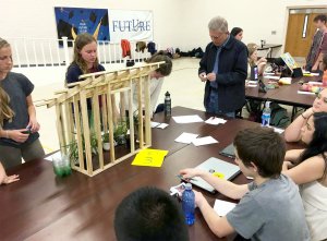 Students participate in a mock trial at their school.