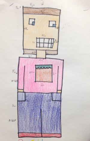 Sketch of a blocky person