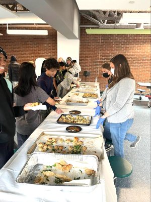 Students eating