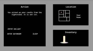 Action, location, inventory graphic.