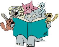 Mo Willems characters reading