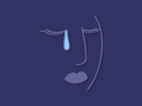 Illio of a woman crying a tear