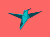 Illo of an origami hummingbird