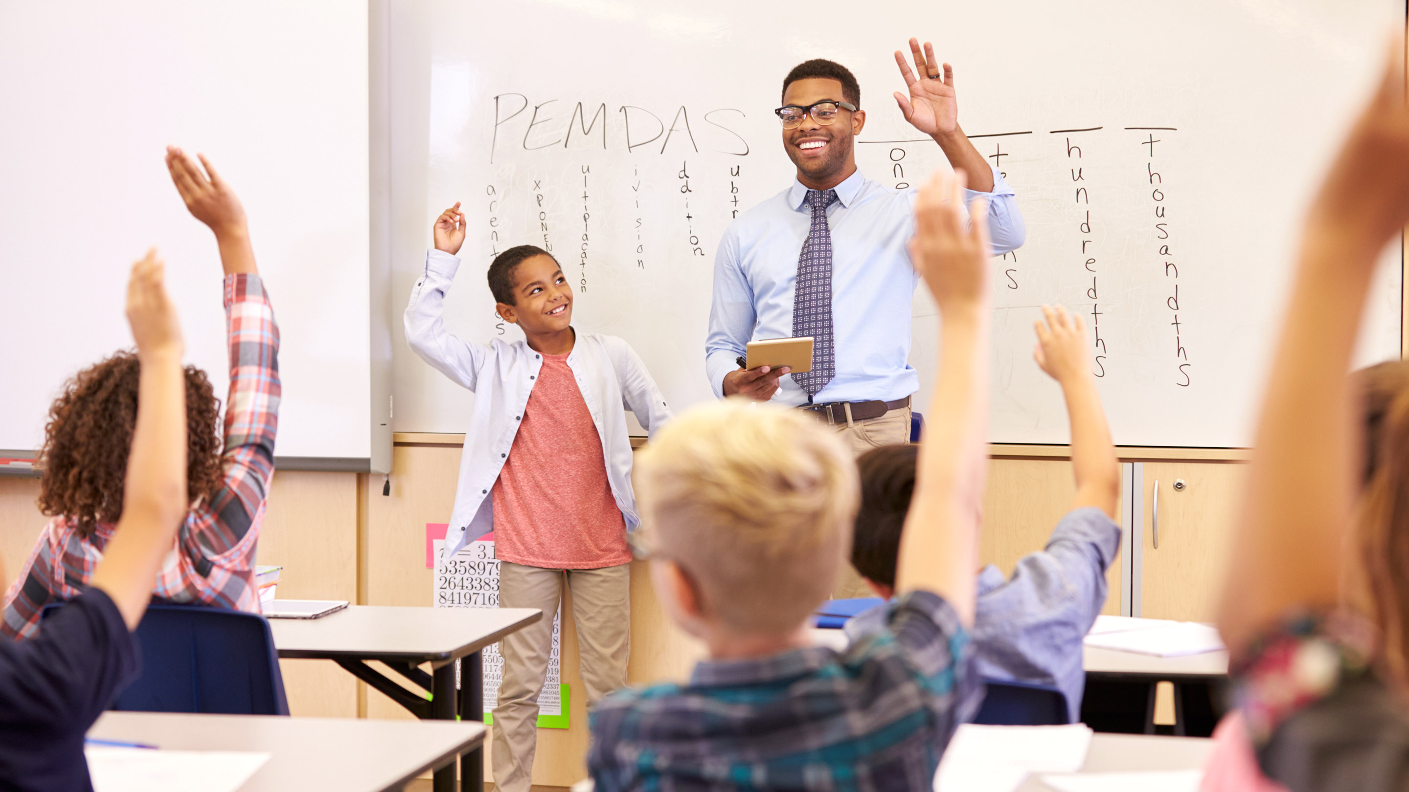 Cartoon Scene With Kids And Teacher In The Classroom Holding Hands Up Sketch  Coloring Page - Illustration For Children Stock Photo, Picture and Royalty  Free Image. Image 129204255.