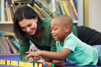 Teacher and student counting together