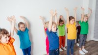 Photo of kindergarten children stretching