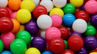 Tight shot of several brightly colored gum balls