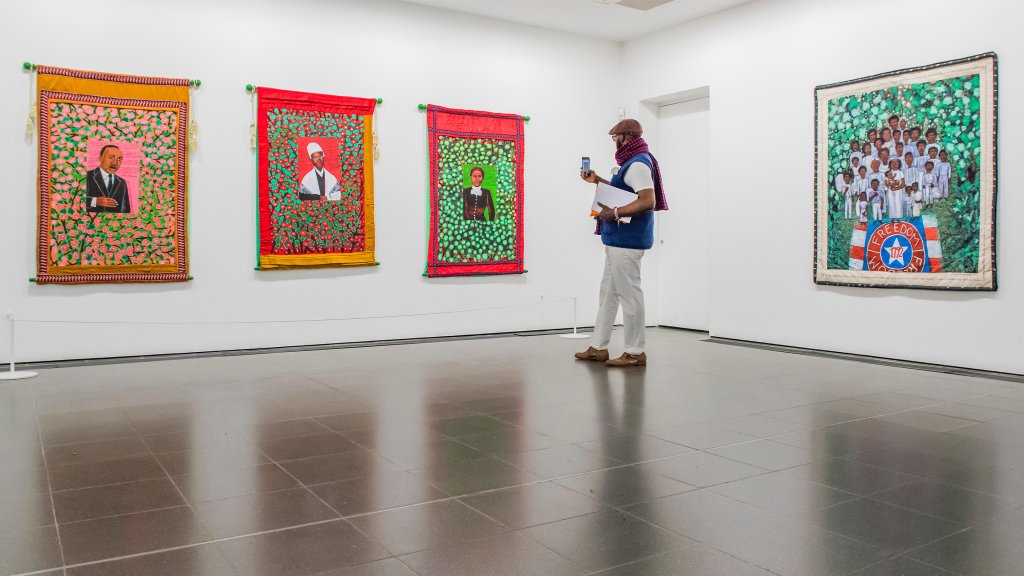 Gallery exhibit of work by Faith Ringgold