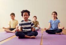 Photo of meditation elementary students
