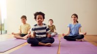 Photo of meditation elementary students