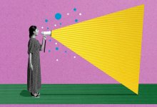 illustration of woman speaking into megaphone