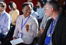 Educators talking during a conference session