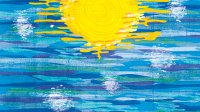 Illustration of sun and water