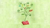 Illustration of plant growing from a book