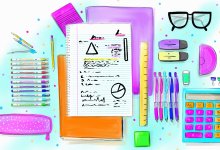 Illustration of school supplies