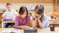 Photo of elementary students working together in classroom