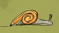 Illustration of snail pencil