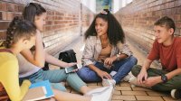 teach problem solving strategies Students talking in school hallway