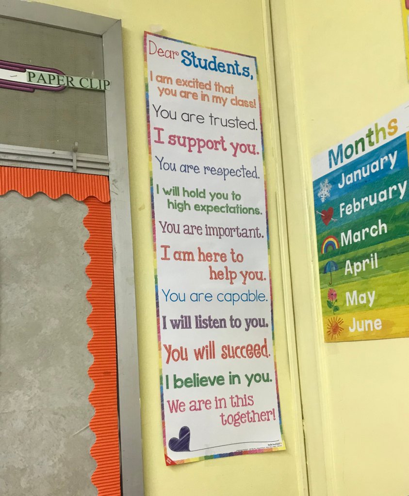Photo of classroom poster