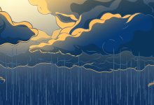 Illustration of rain storm