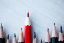 Photo of black and red pencils