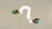 Illustration of two children drawing a question mark